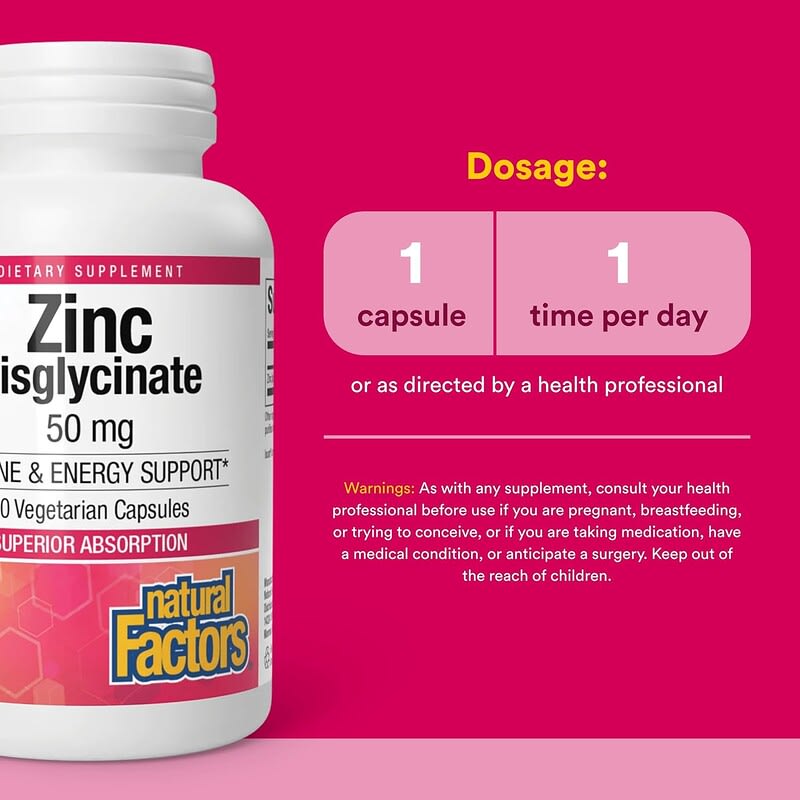 ビスグリシン酸亜鉛、50mg、ベジカプセル60粒