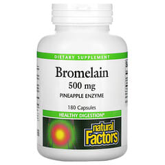 Natural Factors, бромелаїн, 500 мг, 180 капсул
