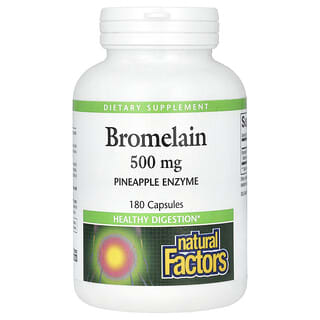 Natural Factors, Bromélaïne, 500 mg, 180 capsules