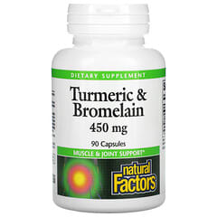 Natural Factors, Kurkuma und Bromelain, 450 mg, 90 Kapseln