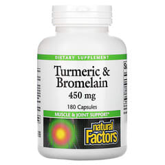 Natural Factors, Cúrcuma y bromelaína, 450 mg, 180 cápsulas