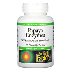 Natural Factors, Papaya Enzymes with Amylase & Bromelain, 60 Chewable Tablets