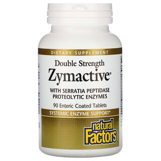 Natural Factors, Zymactive, двойная сила действия, 90 таблеток с кишечнорастворимой оболочкой