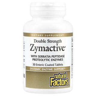 Natural Factors, Zymactive Kekuatan Ganda, 30 Tablet Salut Enterik