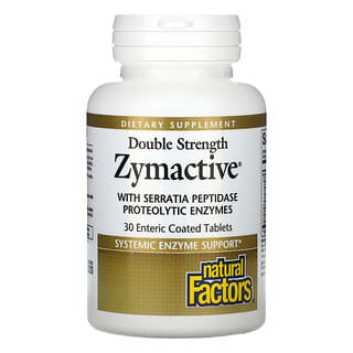 Natural Factors, Zymactive двойной силы, 30 таблеток, покрытых кишечнорастворимой оболочкой