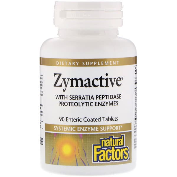 Natural Factors, Zymactive, Systematic Enzyme Support, 90 Enteric Coated Tablets