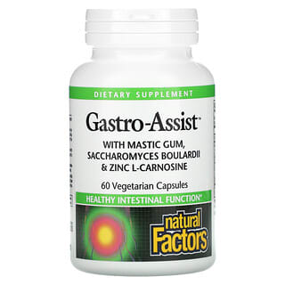 Natural Factors, Gastro-Assist with Mastic Gum, Saccharomyces Boulardii & Zinc L-Carnosine, 60 Vegetarian Capsules