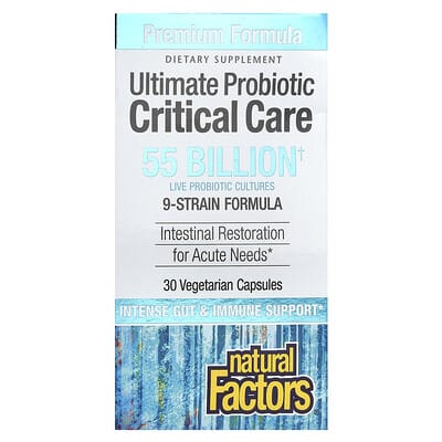 Natural Factors, Ultimate Probiotic, Critical Care, 55 Billion CFU, 30 Vegetarian Capsules