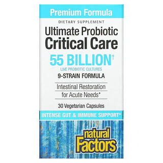 Natural Factors, Probiótico superior, Cuidado intensivo, 55.000 millones de UFC, 30 cápsulas vegetales