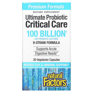 Natural Factors, Ultimate Probiotic Critical Care, пробиотики для лечения критических состояний, 100 миллиардов КОЕ, 30 вегетарианских капсул