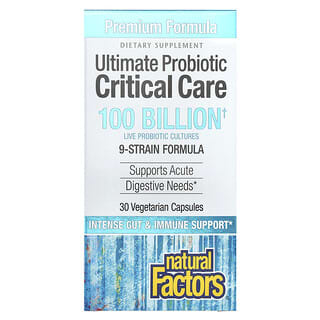 Natural Factors, Ultimate Probiotic Critical Care, пробиотики для лечения критических состояний, 100 миллиардов КОЕ, 30 вегетарианских капсул