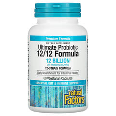 Natural Factors, Ultimate Probiotic, 12/12 Formel, 12 Milliarden, 60 vegetarische Kapseln