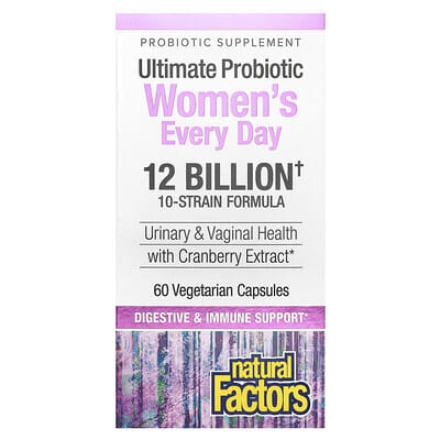 Natural Factors, Daily Probiotics for Advanced Women, 12 Billion, 60 Vegetarian Capsules
