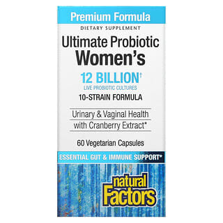 Natural Factors, Ultima Probiotic Women’s, пробиотик для женщин, 12 млрд КОЕ, 60 вегетарианских капсул