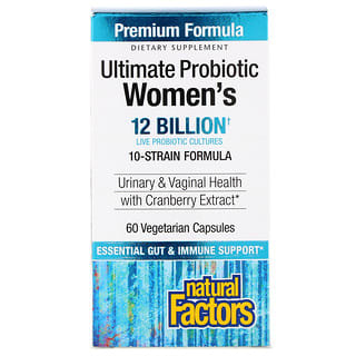Natural Factors, Ultima Probiotiques pour femmes, 12 milliards d'UFC, 60 capsules végétariennes