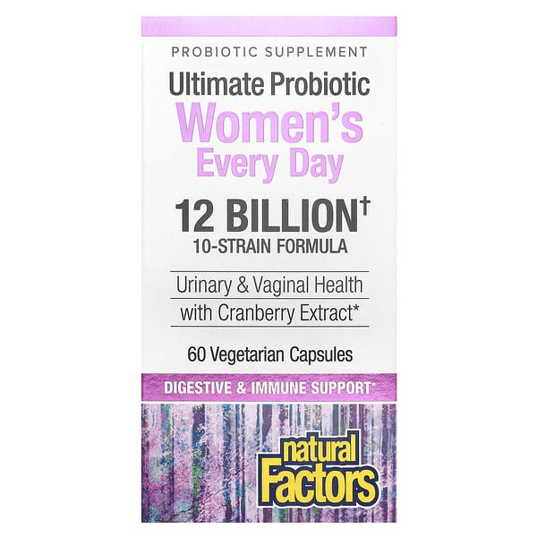 Natural Factors Ultimate Probiotic Women's Every Day, 12 Billion, 60 Vegetarian Capsules