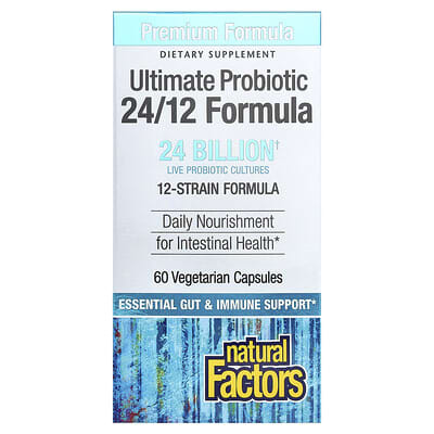 Natural Factors, Super Probiotic Series, 24/12 Formula, 60 Vegetarian Capsules