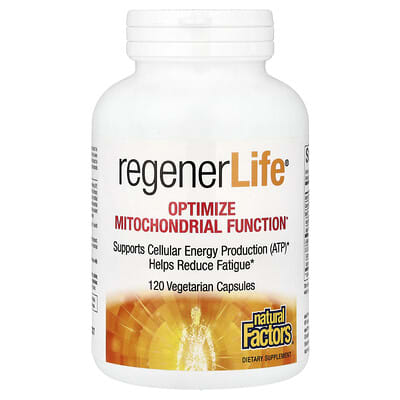 Natural Factors, RegenerLife®, Optimizing Mitochondrial Function, 120 Vegetarian Capsules