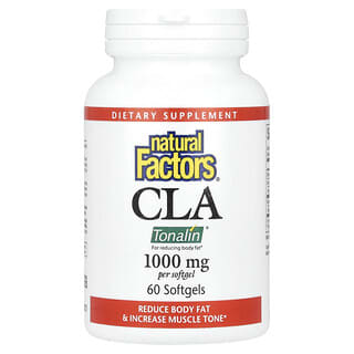 Natural Factors, CLA, 1000 mg, 60 kapsułek miękkich