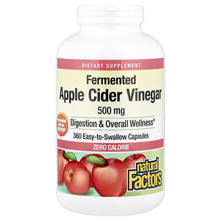 Natural Factors, Vinagre de sidra de manzana, 500 mg, 360 cápsulas