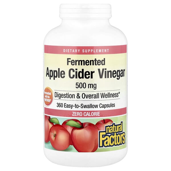 Natural Factors, Fermented Apple Cider Vinegar, 360 Easy-to-Swallow Capsules — product photo 1