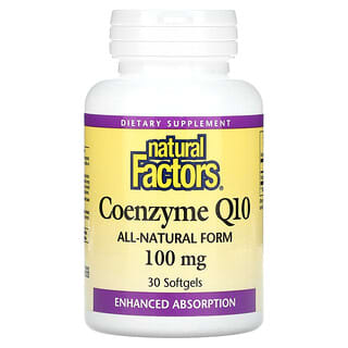 Natural Factors, Coenzima Q10, 100 mg, 30 cápsulas blandas