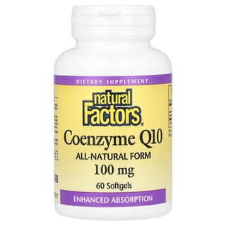Natural Factors, Coenzima Q10, 100 mg, 60 Cápsulas Softgel