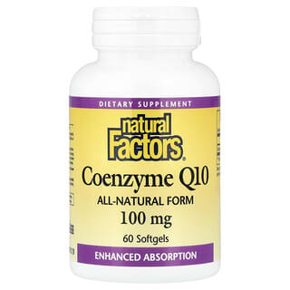 Natural Factors, Coenzyme Q10, 100 mg, 60 capsules à enveloppe molle