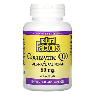 Natural Factors, Coenzima Q10, 50 mg, 60 Cápsulas Softgel