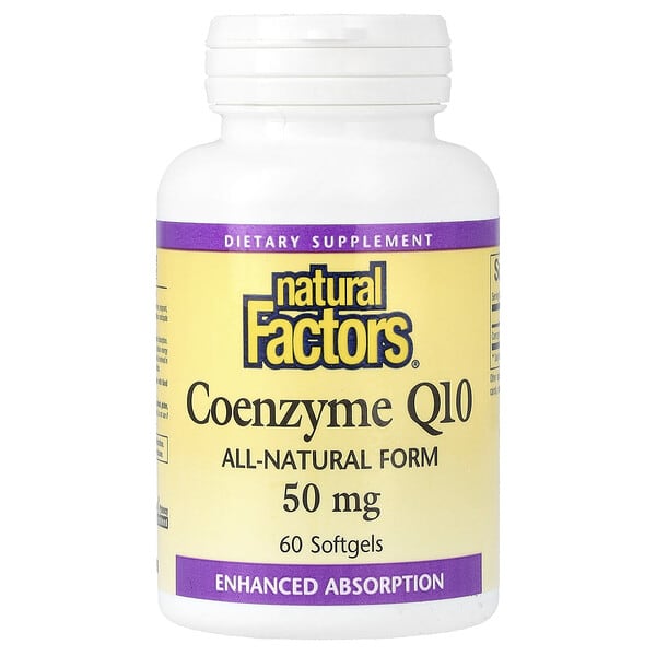Natural Factors Coenzyme Q10, 50 mg, 60 Softgels
