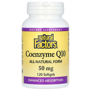 Natural Factors, Coenzima Q10, 50 mg, 120 Cápsulas Softgel