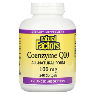 Natural Factors, Coenzima Q10, 100 mg, 240 Cápsulas Softgel
