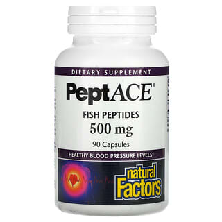 Natural Factors, PeptACE, рыбьи пептиды, 500 мг, 90 капсул