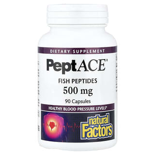 Natural Factors, PeptACE, рыбные пептиды, 500 мг, 90 капсул