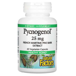 Natural Factors, Pycnogenol®（ピクノジェノール）、25mg、植物性カプセル60粒