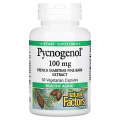Natural Factors, Pycnogenol, екстракт кори французької приморської сосни, 100 мг, 30 вегетаріанських капсул