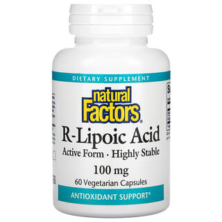 Natural Factors, Acide R-lipoïque, 100 mg, 60 capsules végétariennes