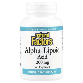 Natural Factors, альфа-ліпоєва кислота, 200 мг, 60 капсул