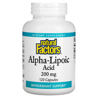 Natural Factors, Альфа-липоевая кислота, 200 мг, 120 капсул
