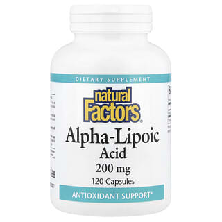 Natural Factors, Ácido Alfa Lipoico, 200 mg, 120 cápsulas