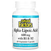 Acide alpha-lipoïque avec vitamines B1 et B2, 600 mg, 60 capsules végétariennes