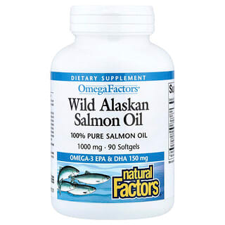 Natural Factors, OmegaFactors®, Wild Alaskan Salmon Oil, 1,000 mg, 90 Softgels
