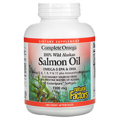 Natural Factors, 100% Wild Alaskan Salmon Oil, 1300 mg, 90 Enteripure Softgels