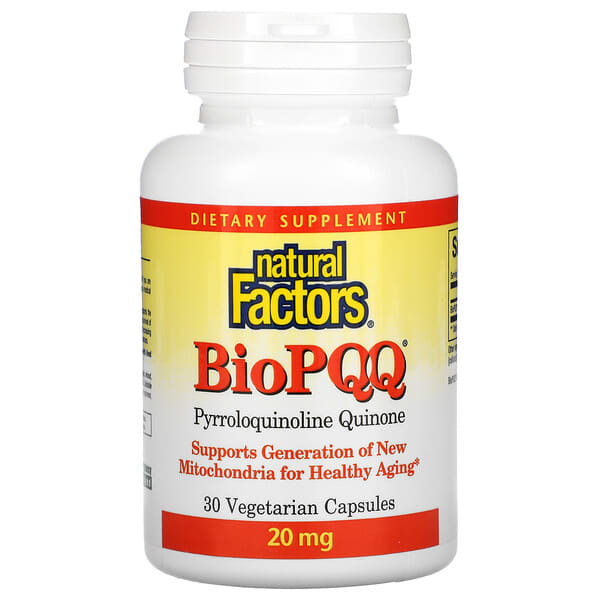 Natural Factors, BioPQQ, 20 mg, 30 cápsulas vegetales