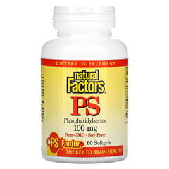 Natural Factors, PS Fosfatidilserina, 100 mg, 60 Cápsulas Softgel