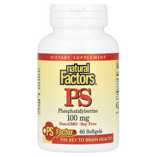 Natural Factors, PS (fosfatidilserina), 100 mg, 60 cápsulas blandas