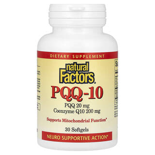 Natural Factors, PQQ-10, Nahrungsergänzungsmittel mit PQQ und Coenzym Q10, 30 Weichkapseln