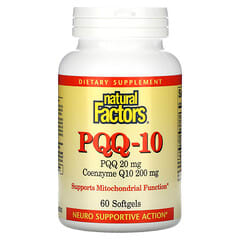 Natural Factors, PQQ-10, PQQ 20 mg, CoQ10 200 mg, 60 Softgels