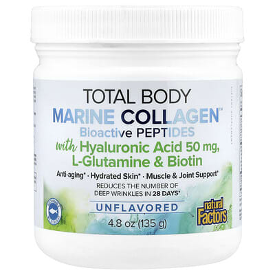 Natural Factors, Whole Body Benefit Marine Collagen, Bioactive Peptides, Unflavored, 4.8 oz (135 g)