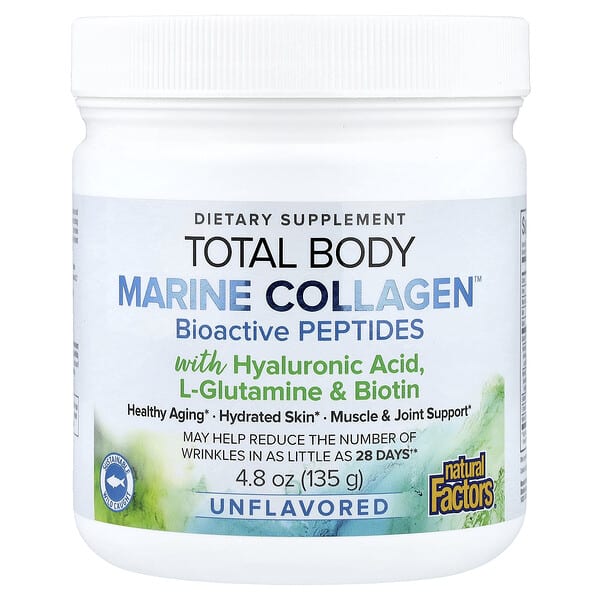 Natural Factors, Total Body Marine Collagen™, Bioactive Peptides, Unflavored, 4.8 oz (135 g) — product photo 1